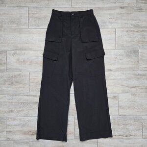 NWT Forever 21 Women’s Wide Leg Baggy Cargo Flap Pockets High Rise Pants Black M